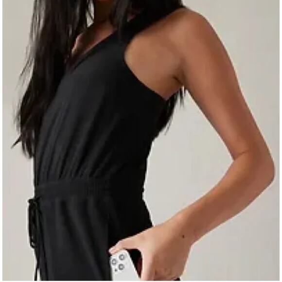 Athleta Savannah Strap Drawstring Dress - Black - Small - Style # 659323 - Picture 3 of 11